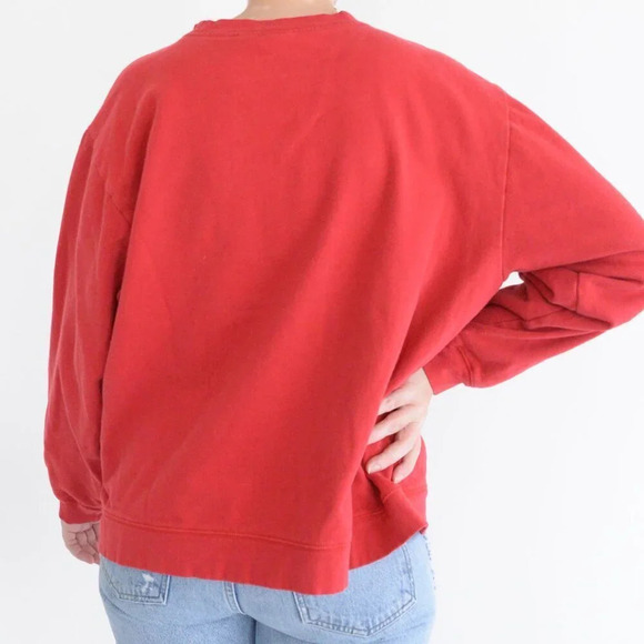 Vintage Red Embroidered Reindeer Rudolph Christmas Crewneck  Sweater XL - Picture 3 of 12